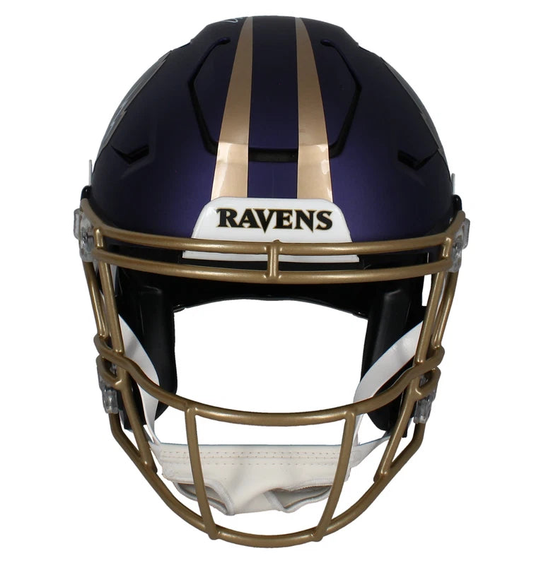 Zay Flowers Autographed Baltimore Ravens Purple 2024 Alternate Speedflex Authentic Helmet Beckett Witnessed