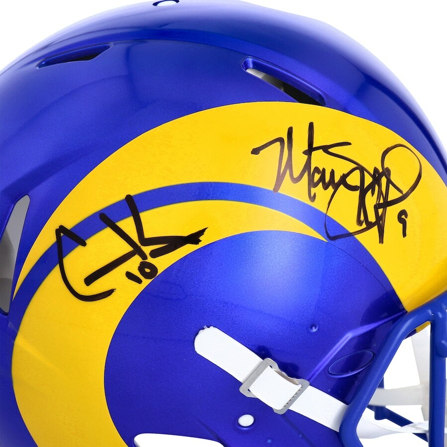 Matthew Stafford / Cooper Kupp Dual Autographed Los Angeles Rams Speed Authentic Helmet Fanatics