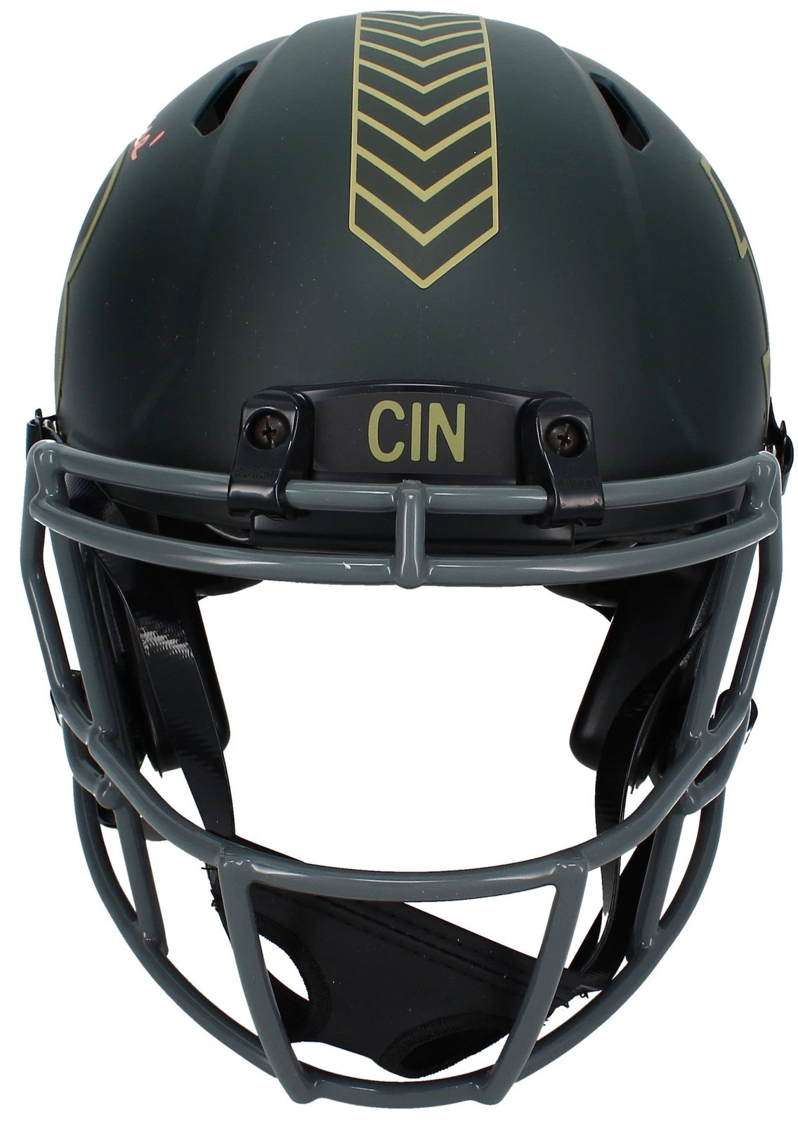Ja'Marr Chase Autographed Cincinnati Bengals 2025 Salute to Service Speed Authentic Helmet Beckett Witnessed