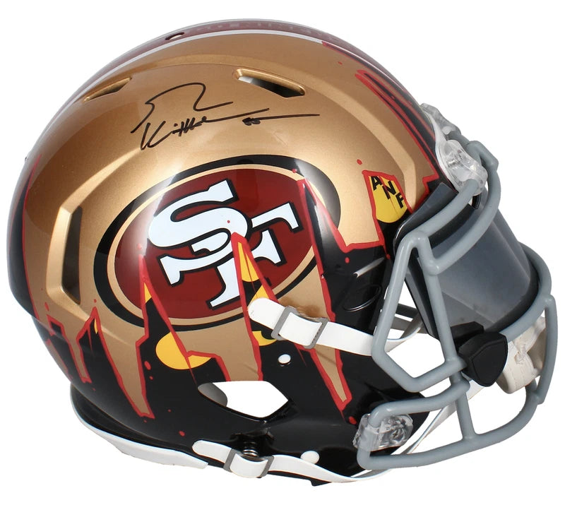 George Kittle Autographed San Francisco 49ers Custom Ripped Authentic Helmet W/ Visor Beckett Witnessed