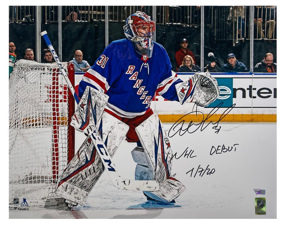 IGOR SHESTERKIN Autographed/Inscribed "NHL DEBUT 7/7/20" New York Rangers "NHL Debut" 16" x 20" Photograph FANATICS