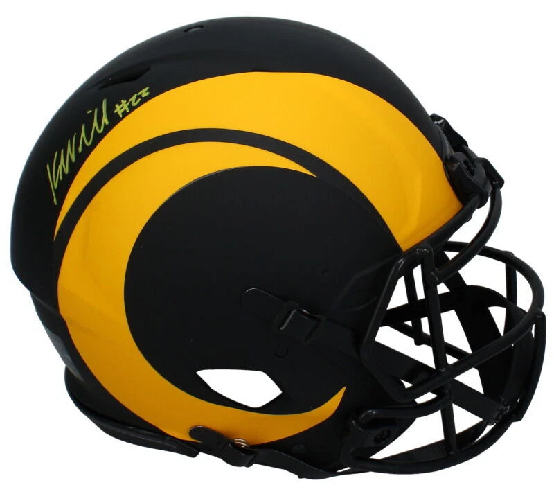 Kyren Williams Autographed (In Yellow) Los Angeles Rams Speed Eclipse Authentic Helmet Beckett Witnessed