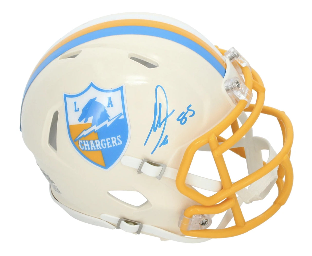 Antonio Gates Autographed Chargers RETRO Speed Mini Helmet Beckett Witnessed