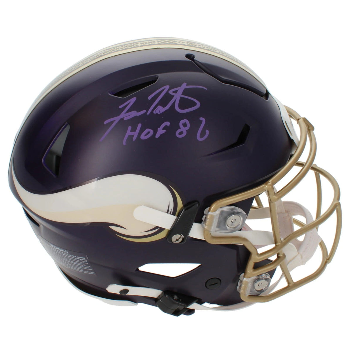 Fran Tarkenton Autographed/Inscribed "HOF 86" Minnesota Vikings Rivalries Speedflex Authentic Helmet Beckett Witnessed