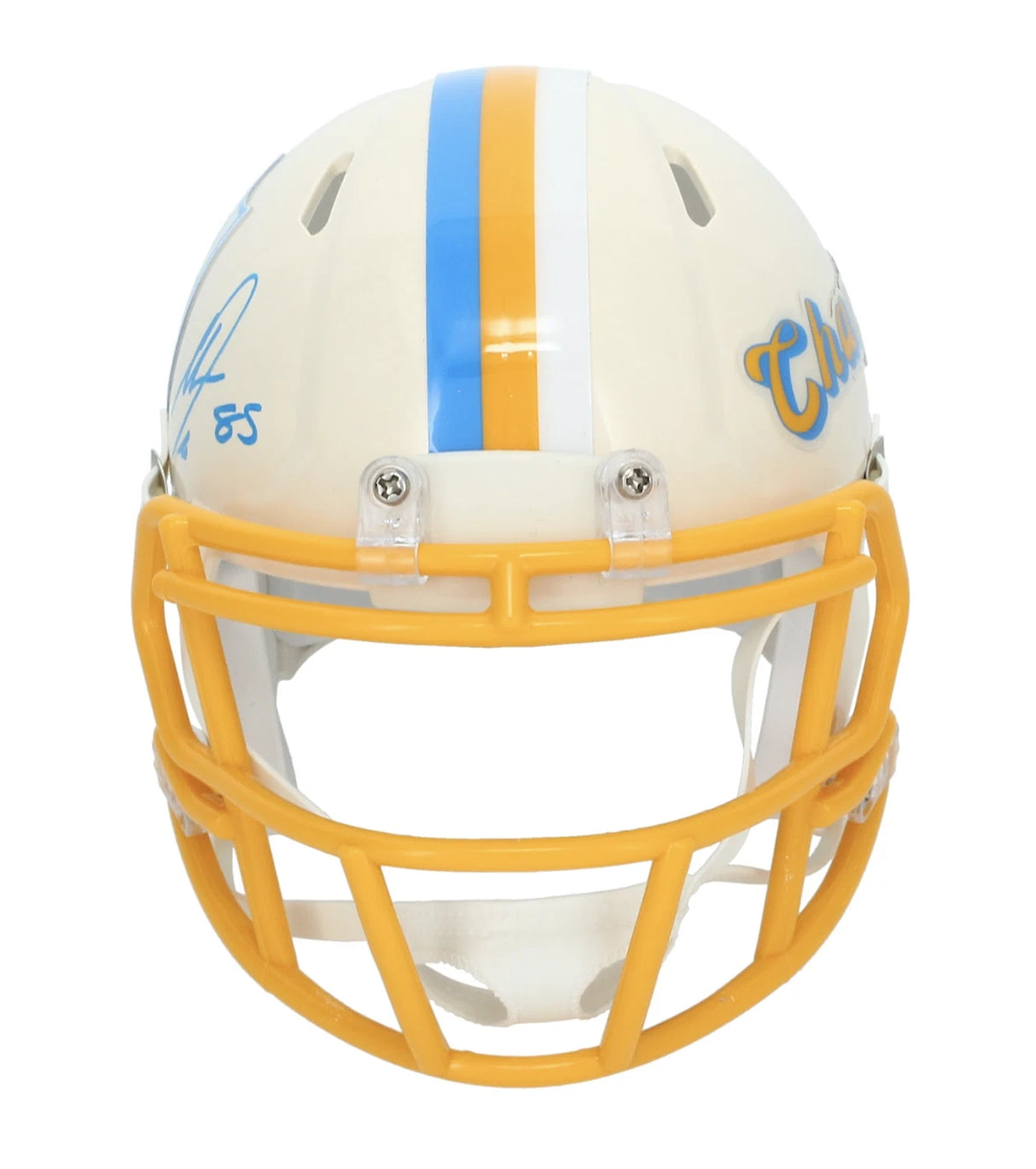 Antonio Gates Autographed Chargers RETRO Speed Mini Helmet Beckett Witnessed