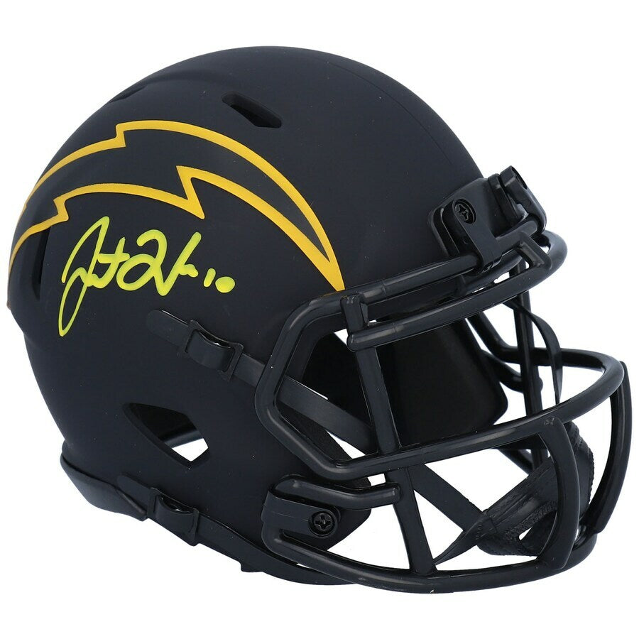 JUSTIN HERBERT Autographed Los Angeles Chargers Speed Eclipse Mini Helmet FANATICS