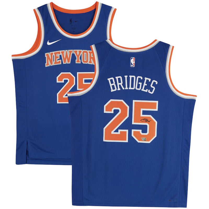 Mikal Bridges Autographed New York Knicks Nike Blue Icon Edition Swingman Jersey