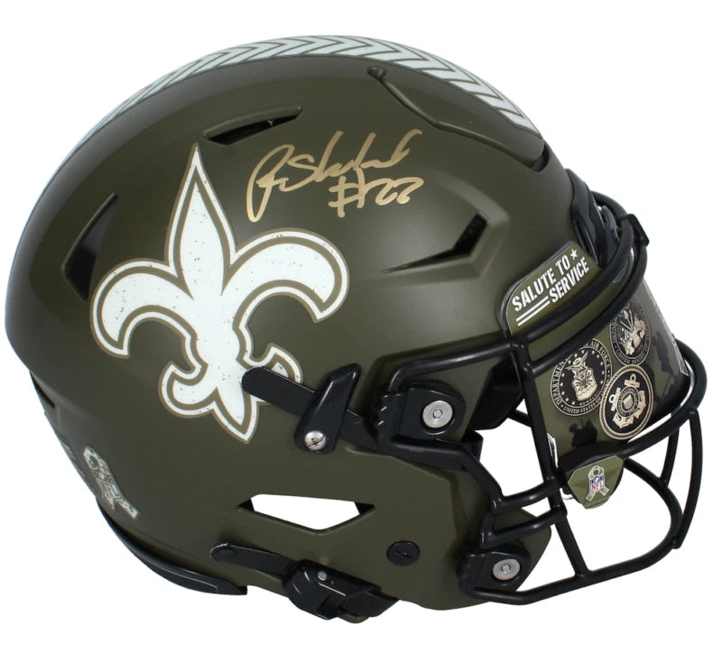 Rashid Shaheed Autographed New Orleans Saints 2022 Salute to Service Speed Authentic Helmet with 2022 STS Six Branch Custom Visor Beckett Witnessed