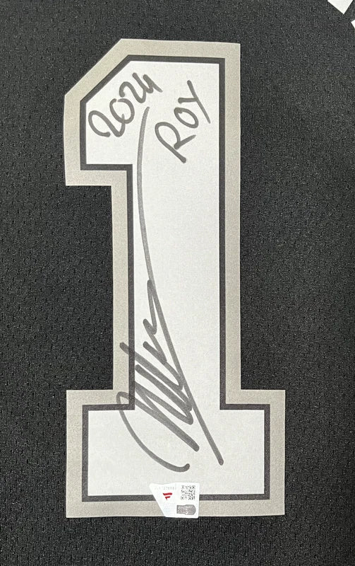 Victor Wembanyama Autographed/Inscribed "2024 ROY" San Antonio Spurs Black Nike Icon Swingman Jersey Fanatics