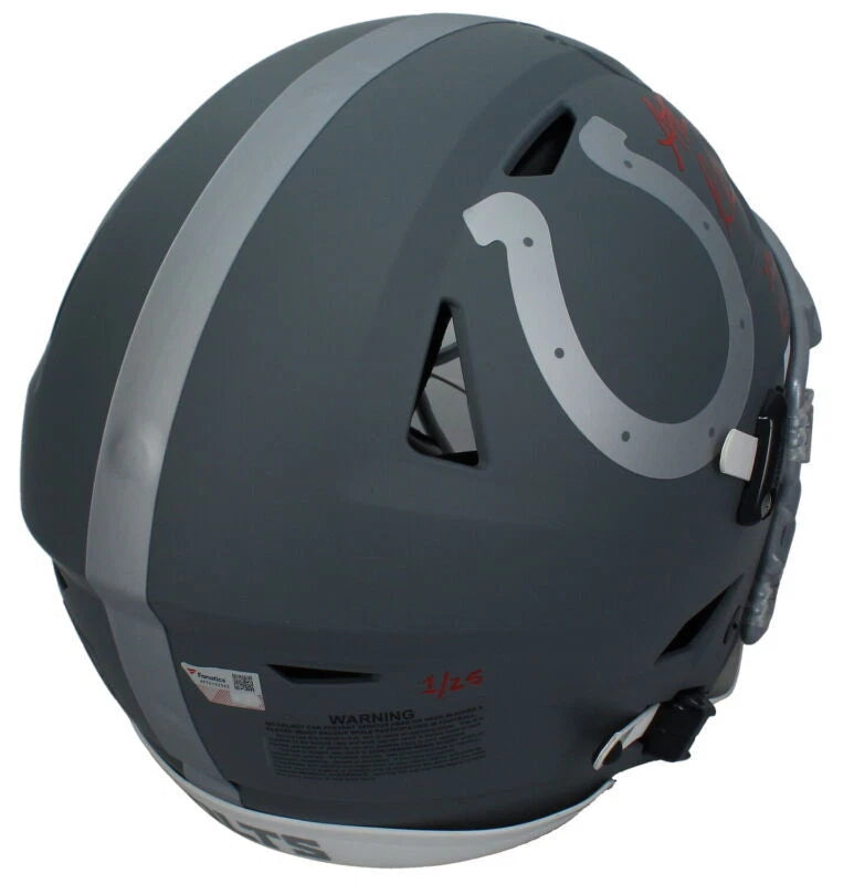 Anthony Richardson Autographed/Inscribed "2023 1st Rd Pick" Indianapolis Colts Slate Speedflex Authentic Helmet LE 1/25 Fanatics