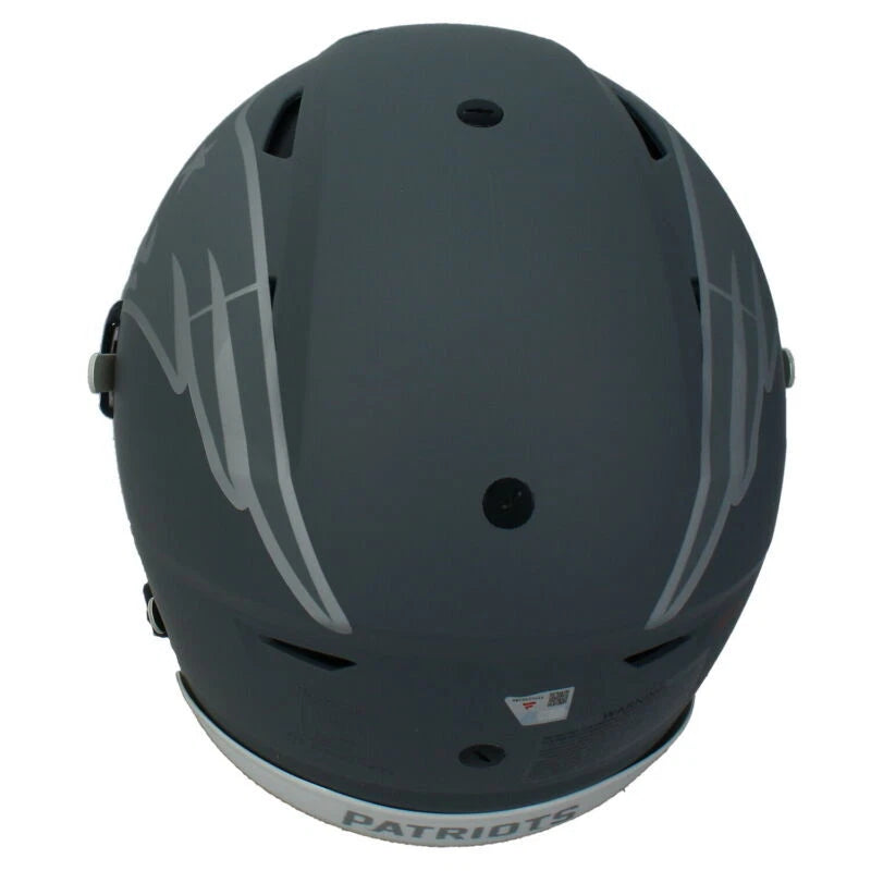 Tom Brady Autographed/Inscribed "6X CHAMPS" (in Red) New England Patriots Slate Speedflex Authentic Helmet LE 12/25