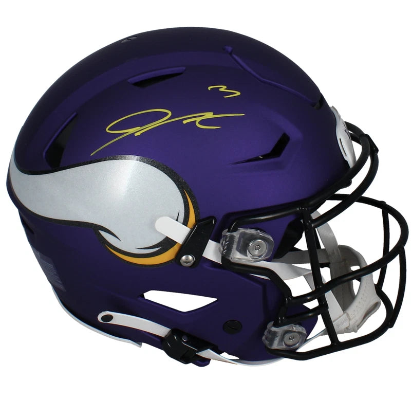 Jordan Addison Autographed Minnesota Vikings Speedflex Authentic Helmet Beckett Witnessed