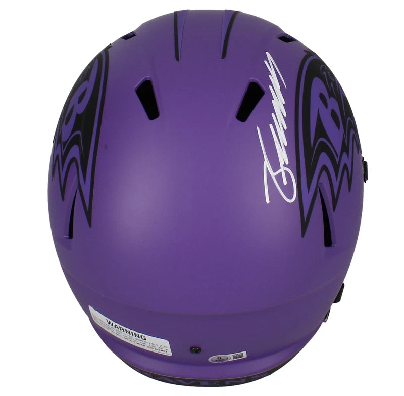 Zay Flowers Autographed Baltimore Ravens RAVE Speed Full Size Helmet Beckett Witnessed