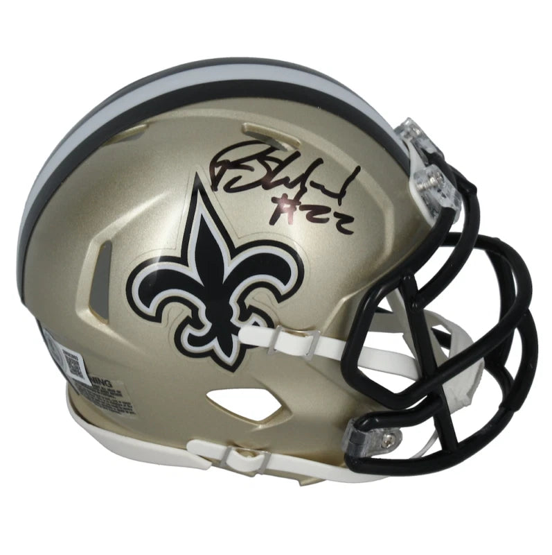 Rashid Shaheed Autographed New Orleans Saints Speed Mini Helmet Beckett Witnessed