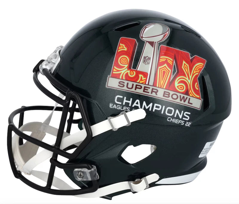 Saquon Barkley Autographed Philadelphia Eagles Super Bowl LIX Champions Logo Speed Replica Helmet Fanatics