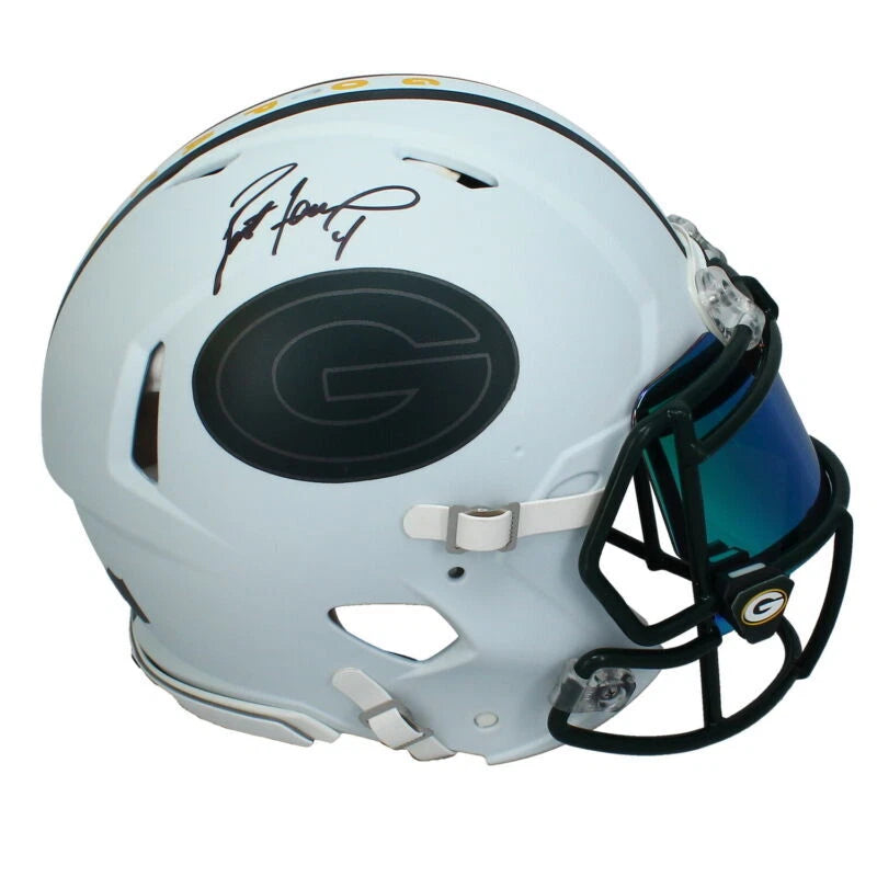 Brett Favre Autographed Green Bay Packers GDL/FSM Custom Painted White/Green Speed Authentic Helmet Radtke/Beckett