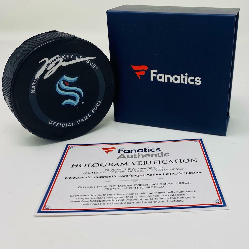 VINCE DUNN Autographed Seattle Kraken Official NHL Game Puck FANATICS
