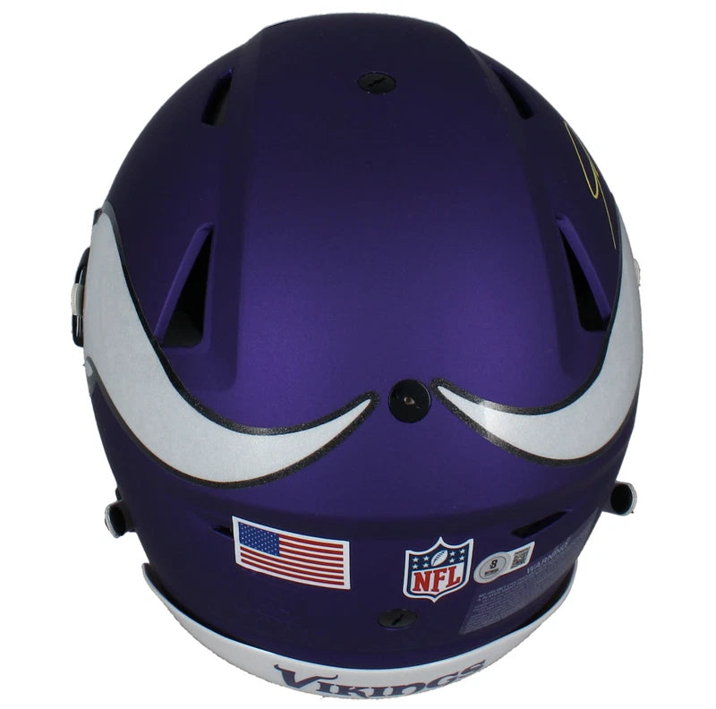 Jordan Addison Autographed Minnesota Vikings Speedflex Authentic Helmet Beckett Witnessed