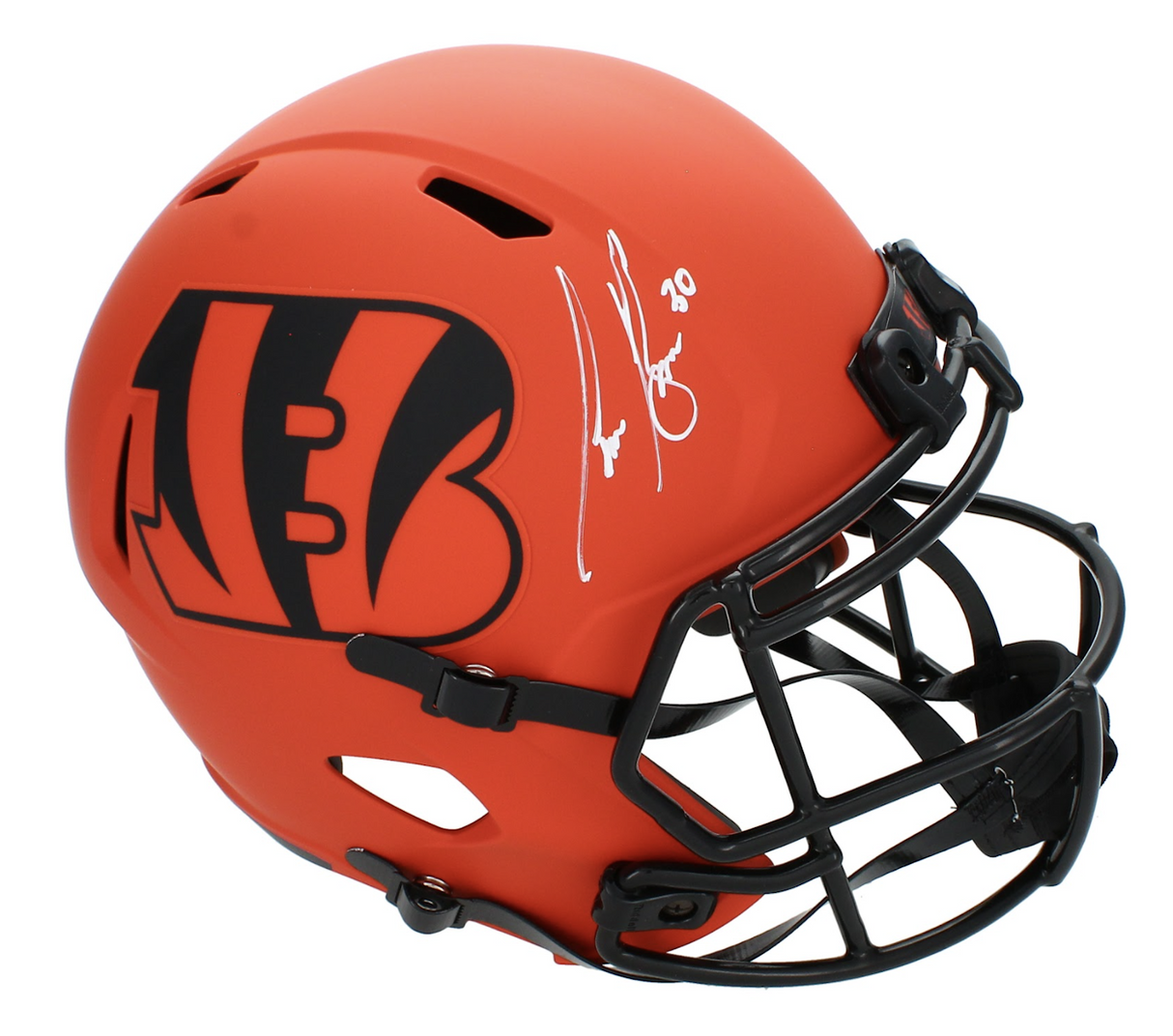 Chase Brown Autographed Cincinnati Bengals RAVE Speed Full Size Helmet Beckett Witnessed