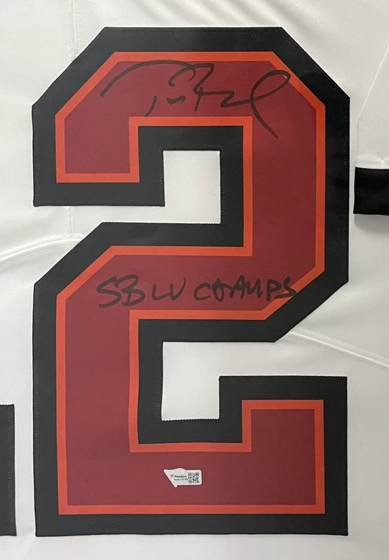 Tom Brady Autographed/Inscribed "SB LV CHAMPS" Tampa Bay Buccaneers Custom Framed White Nike Limited Jersey Fanatics