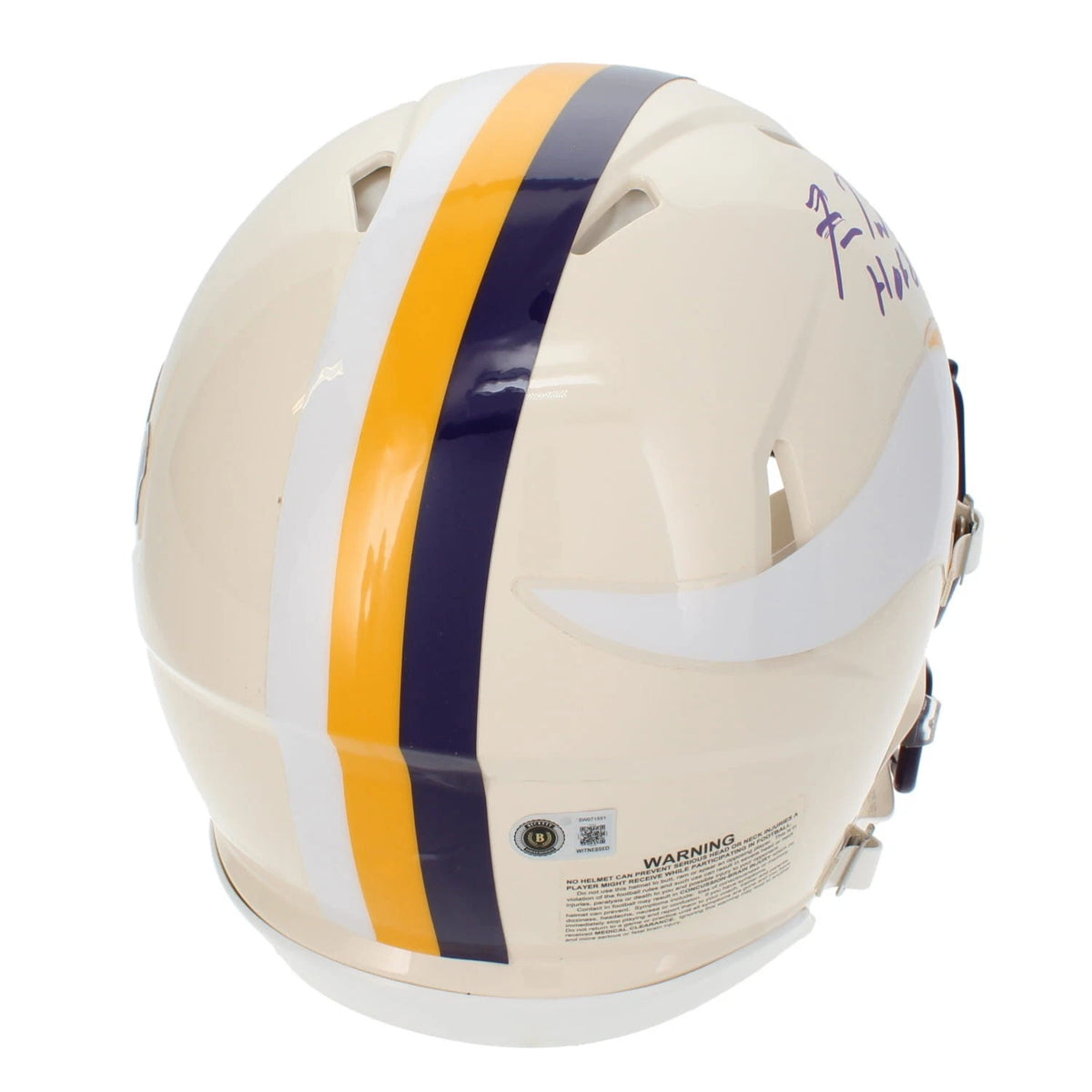 Fran Tarkenton Autographed/Inscribed "HOF 86" Minnesota Vikings RETRO Speed Authentic Helmet Beckett Witnessed