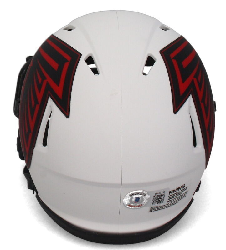 Drake London Autographed Atlanta Falcons Speed Lunar Eclipse Mini Helmet Beckett Witnessed