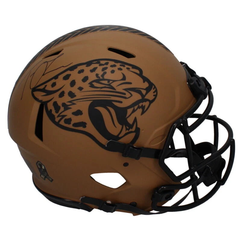 Trevor Lawrence Autographed Jacksonville Jaguars 2023 Salute to Service Speed Authentic Helmet Fanatics