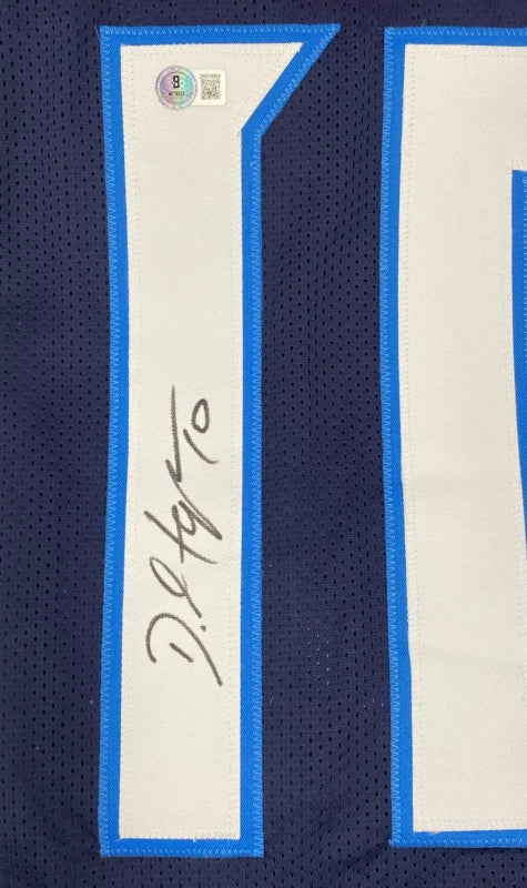 DeAndre Hopkins Autographed #10 Navy Custom Jersey Beckett Witnessed
