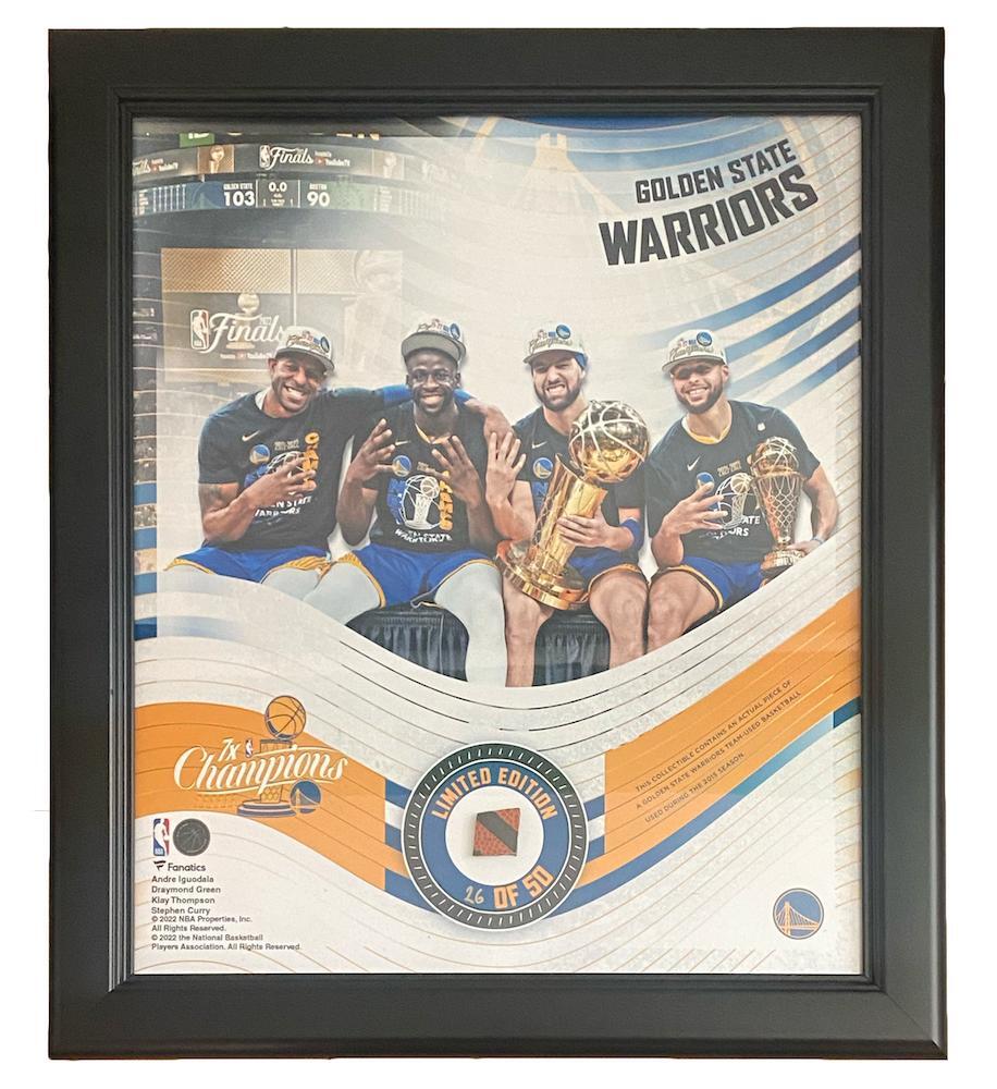 Golden State Warriors 7x NBA Champions Framed 15" x 17" Game Used Basketball Display LE 50