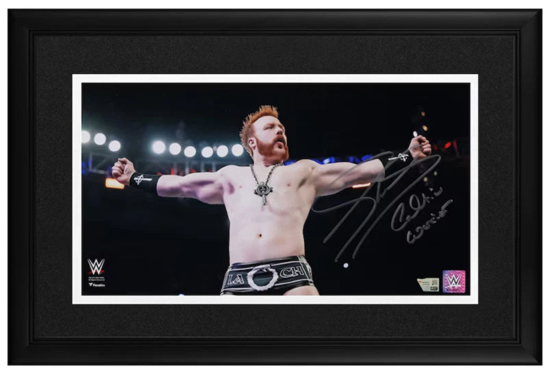 Sheamus Autographed/Inscribed "Celtic Warrior" WWE Framed 10" x 18" Arms Out Celtic Cross Photograph Fanatics