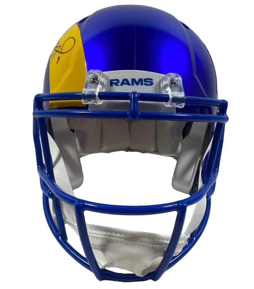 MATTHEW STAFFORD Autographed Los Angeles Rams Super Bowl LVI Champs Logo Speed Authentic Helmet FANATICS