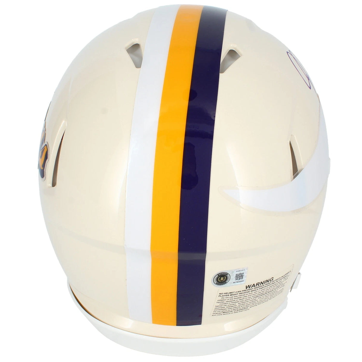 Justin Jefferson Autographed Minnesota Vikings RETRO Speed Authentic Helmet Beckett Witnessed