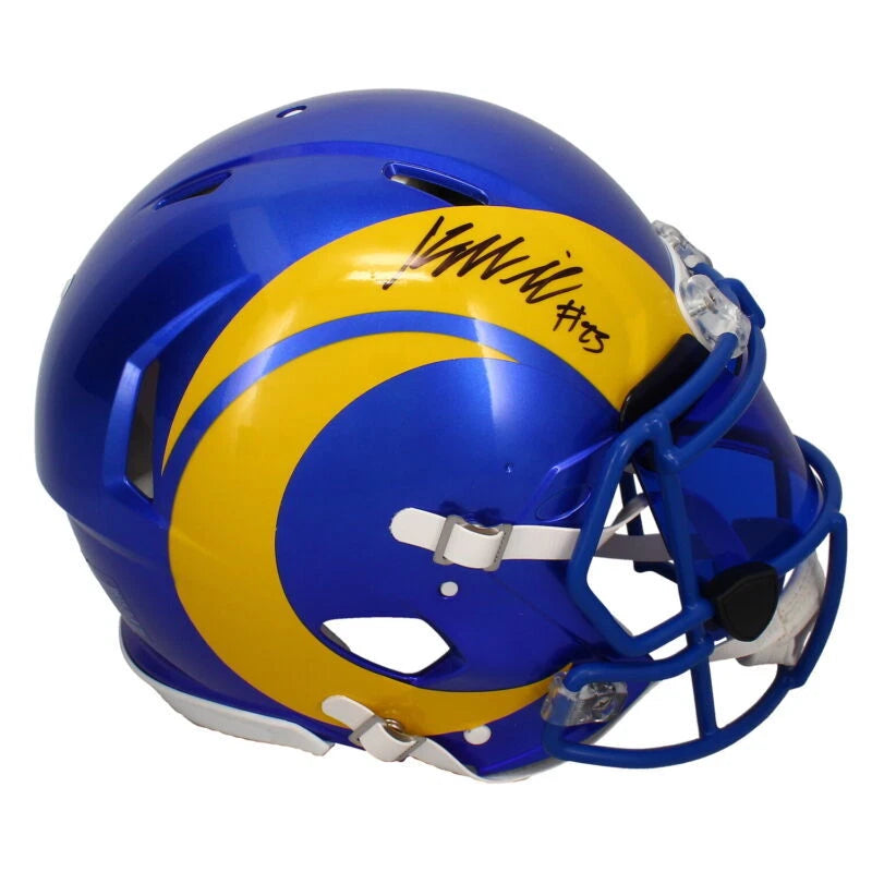 Kyren Williams Autographed Los Angeles Rams Speed Authentic Helmet w/Visor Beckett Witnessed