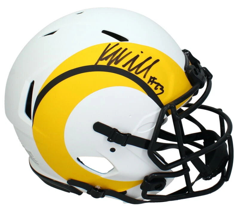 Kyren Williams Autographed Los Angeles Rams Speed Lunar Eclipse Authentic Helmet Beckett Witnessed
