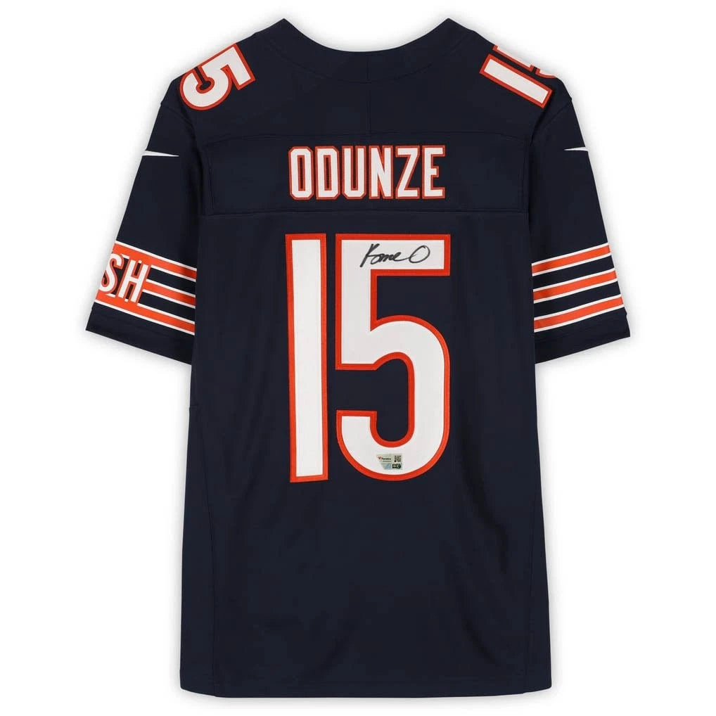 Rome Odunze Autographed Chicago Bears Navy Nike Vapor F.U.S.E. Limited Jersey Fanatics