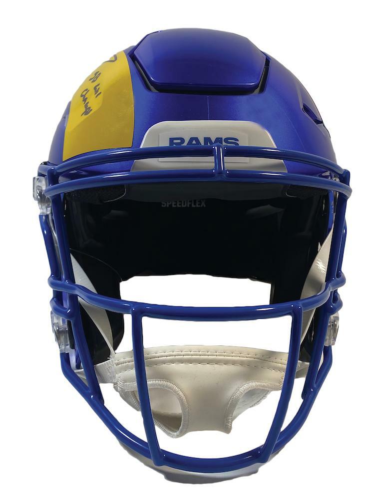 Aaron Donald Autographed/Inscribed "SB LVI CHAMPS" Los Angeles Rams SB LVI Champs Logo Speedflex Helmet Fanatics