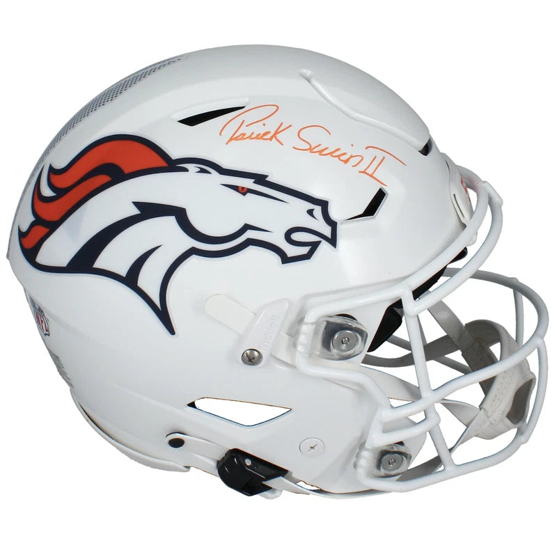 Patrick Surtain II Autographed Denver Broncos White 2024 Alternate Speedflex Authentic Helmet Beckett Witnessed