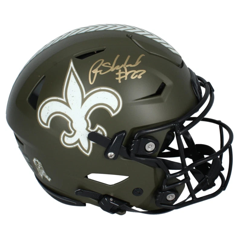 Rashid Shaheed Autographed New Orleans Saints 2022 Salute to Service Speedflex Authentic Helmet Beckett Witnessed