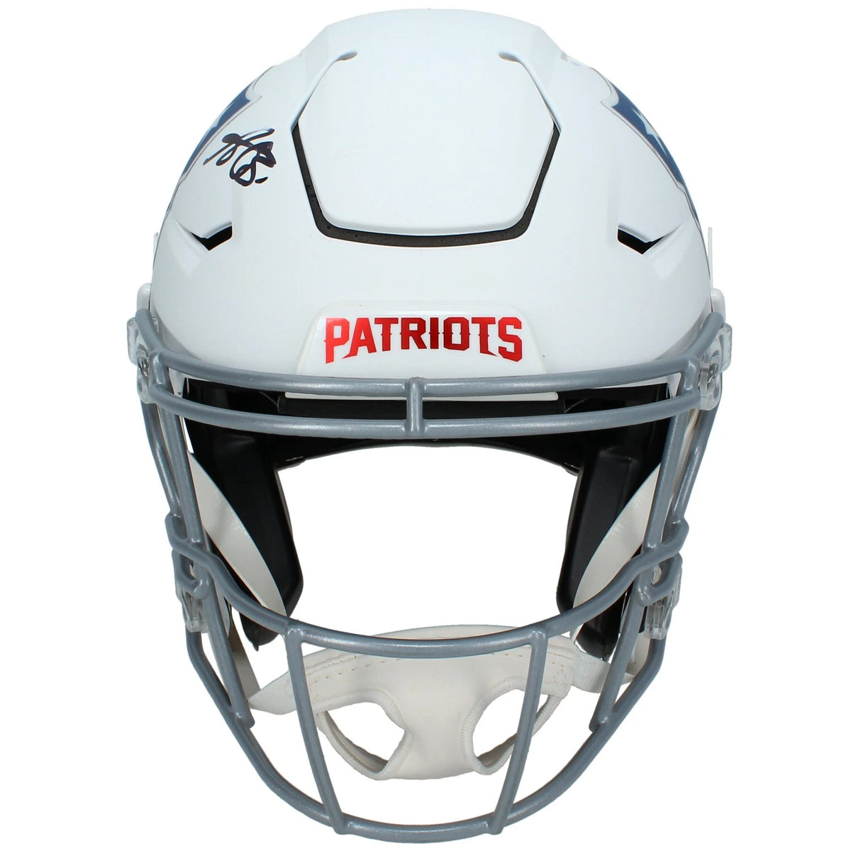 A.J. Brown Autographed New England Patriots White Rivalries Speedflex Authentic Helmet Beckett Witnessed