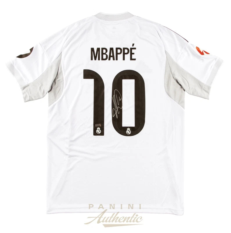 Kylian Mbappe Autographed 2025-26 Real Madrid Nike White Away Replica Jersey Panini