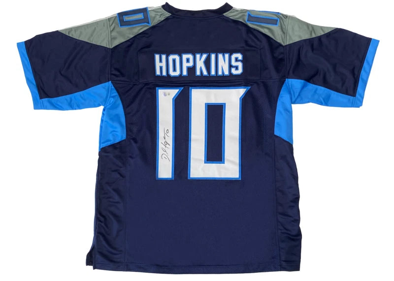 DeAndre Hopkins Autographed #10 Navy Custom Jersey Beckett Witnessed