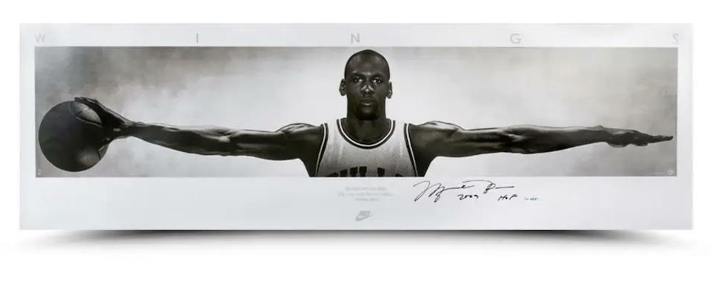Michael Jordan Autographed "HOF 09" Wings 72" x 23" Nike Poster UDA LE 123