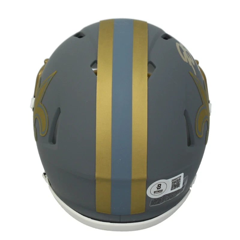 Rashid Shaheed Autographed New Orleans Saints Slate Speed Mini Helmet Beckett Witnessed
