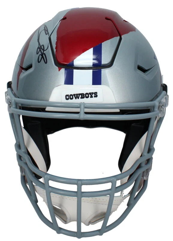 Ceedee Lamb Autographed Dallas Cowboys/Oklahoma Sooners ECC Custom Ripped Speedflex Authentic Helmet Fanatics