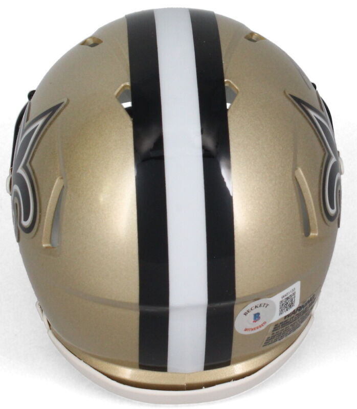 Drew Brees Autographed New Orleans Saints Speed Mini Helmet Beckett Witnessed