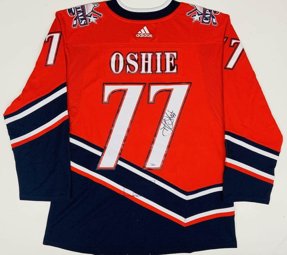 T.J. OSHIE Autographed Washington Capitals Adidas Retro Jersey FANATICS