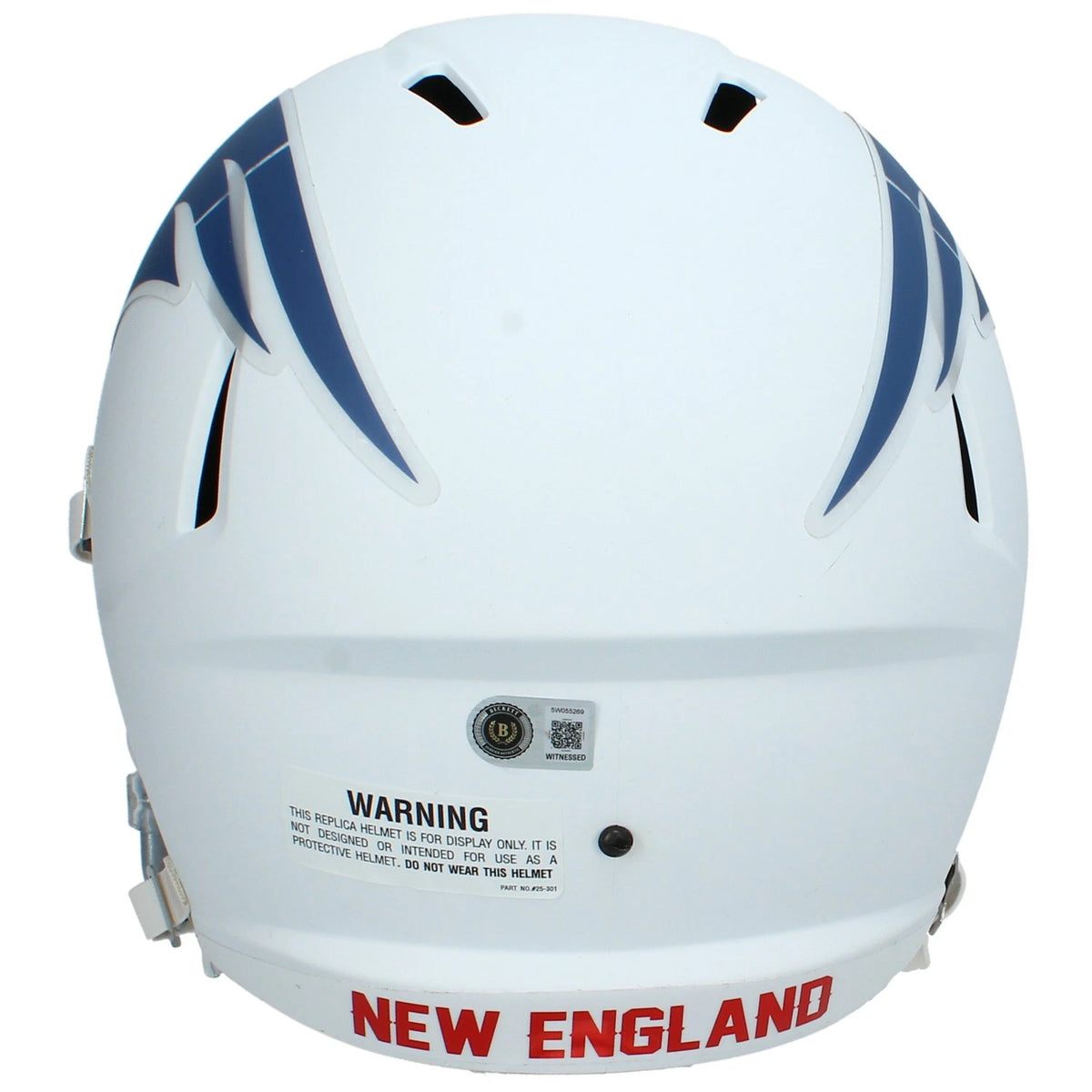 A.J. Brown Autographed New England Patriots White Rivalries Speed Full Size Helmet Beckett Witnessed