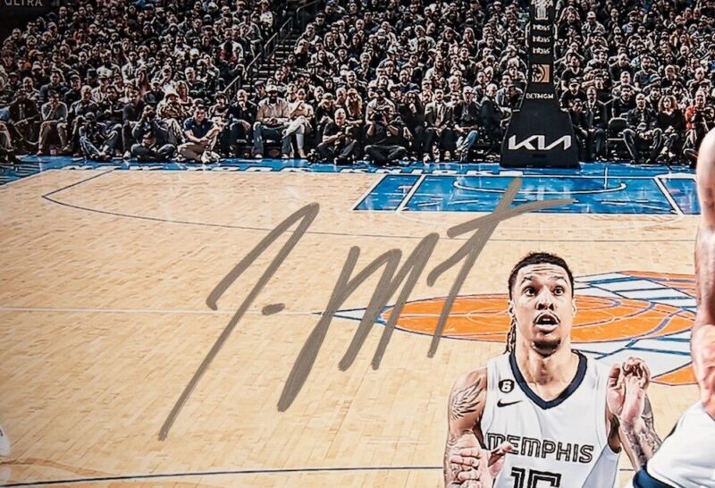 JA MORANT Autographed Memphis Grizzlies "Reverse" 16" x 20" Photograph PANINI LE 112