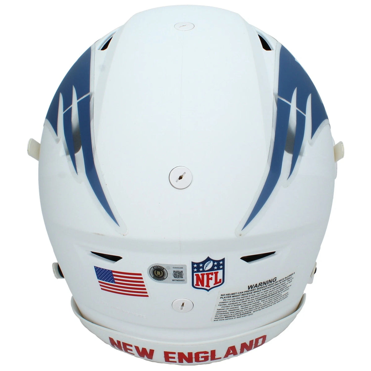 A.J. Brown Autographed New England Patriots White Rivalries Speedflex Authentic Helmet Beckett Witnessed