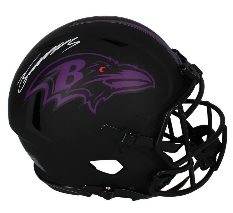 Zay Flowers Autographed Baltimore Ravens Eclipse Speed Authentic Helmet Beckett Witnessed